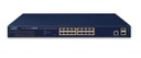 Planet - GS-4210-16P2S - 16-Port Gigabit Ethernet Managed Switch, Rackmount, Layer2, 16-Port 10/100/1000T 802.3at PoE ports + 2-Port 100/1000X SFP Ports.