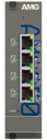 AMG - AMG250R-4G-4S - Four Channel Industrial Hardened Media Converter, 4x 10/100/1000Base RJ-45 Copper Ports + 4x 100/1000Base SFP Ports, 100Mbps/1Gbps Multirate Support, Rack Mount, -40°C to +75°C, 10-36VDC Power Input. SFPs NOT INCLUDED.