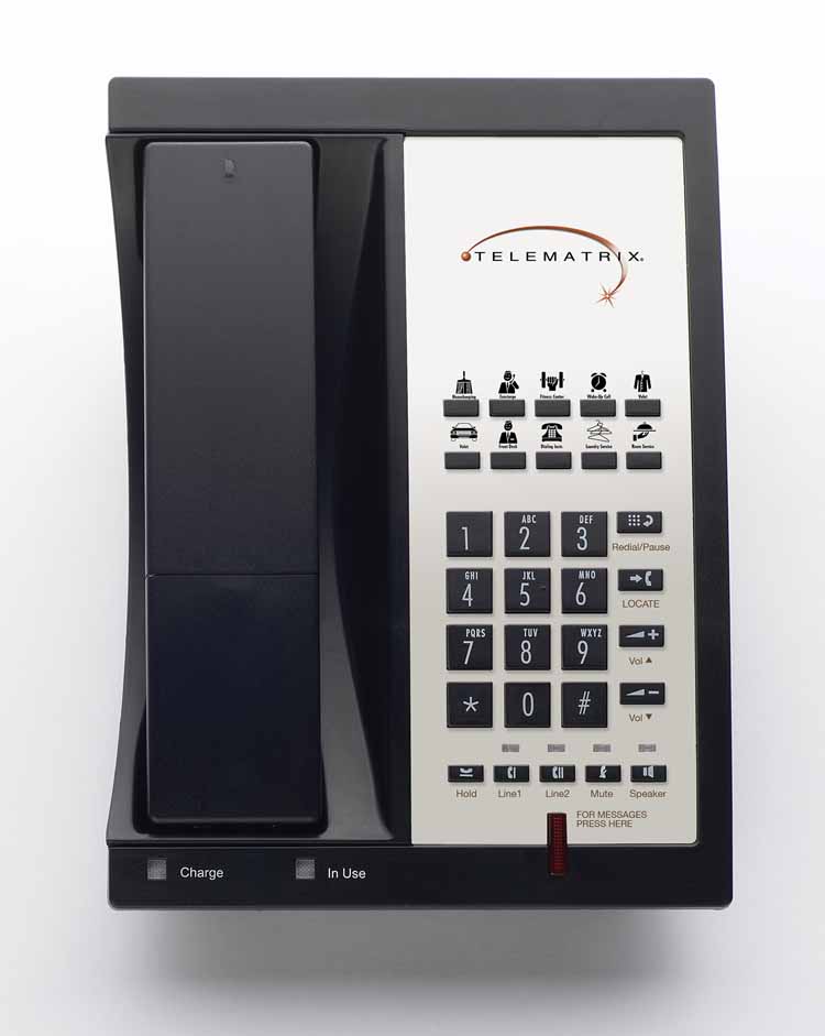 Cetis - 983591IP - Telematrix 9602IP-MWD, 2-Line SIP Cordless IP DECT phone, 10 Memory, Speaker, Data port, Voice Mail Retrieval RED button, 1.8Ghz POE, Black.