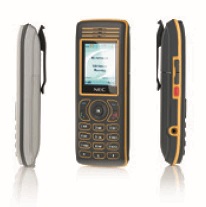 NEC - 9600 015 88000 - IP DECT Phone Handset i755d, Dark grey w/ orange frame.