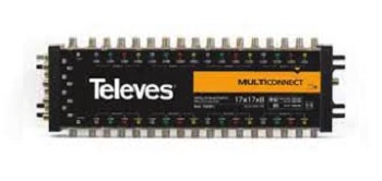 TELEVES - 731802 - Amplifier (MATV / SMATV) 17x17 (MSV1721) Ret.P./MATV/SAT G 4/30/27dB Vo 105dBμV.