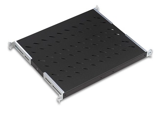 LANDE - 824897 - Fixed Shelf 1U Vented Standard for 600mm deep up to 50kg, Black, (W)19" x (D)370mm.