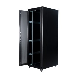LANDE - 824377 - LN-FS47U8010-BL-251-S - 47U DYNAmic Standard Server Cabinet 800x1000mm, Vented Front Door, Wardrobe Vented Rear, Front Vertical Cable Managers, Black.