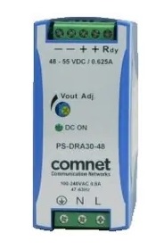 Comnet - PS-DRA30-48A - Power Supply Industrial DIN-Rail 30 Watt, 110~230VAC to 48V DC.
