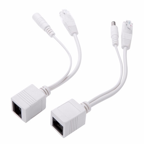 PSPINJ-01 - Passive PoE Injector & PoE Splitter Kit with 5.5x2.1mm DC Connector, White.