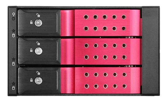 i-Star - BPN-DE230HD-RED - HDD Hot-swap Rack Trayless 2 x 5.25" to 3 x 3.5" 12Gb/s, Red Color.