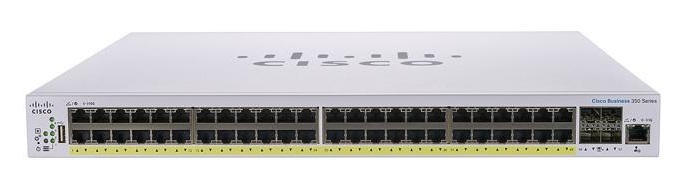 CISCO - CBS350-48P-4G-UK - 48-Port Gigabit Ethernet Managed POE Switch, 48 x 10/100/1000 (PoE) + 4 x Gigabit SFP, 370 Watt.