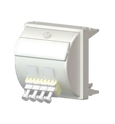 [FPCANGL4SM3UK] Leviton (Brand-Rex) - FPCANGL4SM3UK - FO Faceplate Module 50 x 50mm Loaded w/ 1 LC Quad (4 Fiber) SM/MM, White.
