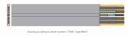 [192453] Datwyler Cables - 192453 - Dynofil FM, PVC Elevator Cable Flat Mid Rise Max 150 Mtr, Steel Supported Datwyler Type 8884-F 8x0.75 mm2 + 4 FO MM OM2 G50/125 Sheath: grey (RAL 7004) Standard: with ref. to EN 50214.