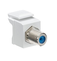 [41084-FWF] Leviton - 41084-FWF - Feedthrough QuickPort® F-Connectors, nickel plated, Keystone, White.