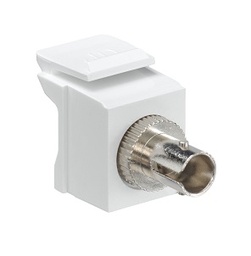 [41084-SWF] Leviton - 41084-SWF - QuickPort® FO MM Simplex ST Adapter Module, Phos Bronze sleeve, Keystone, White.