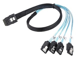 [SFF-8087] SFF-8087 - 2x Nos Cable Mini-SAS SFF-8087 36-Pin to 4x SATA 7-Pin Female, 0.5 Mtr 6Gb with Brackets for SAS & HBA RAID Cards.