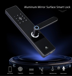 [U761.B] Molilock - U761.B - Smart Door Lock for Single Doors, Features (Wifi, Blutooth, Fingerprint, PIN code, Card, Key, Smart Phone App (Tuya), Deadbolt), Aluminum Black.