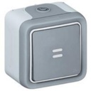 Legrand - 69722 - Plexo™ IP55 Push Button Rocker Switch 2-Way 10A/250V w/ Indicator illuminated Surface Mount Grey.