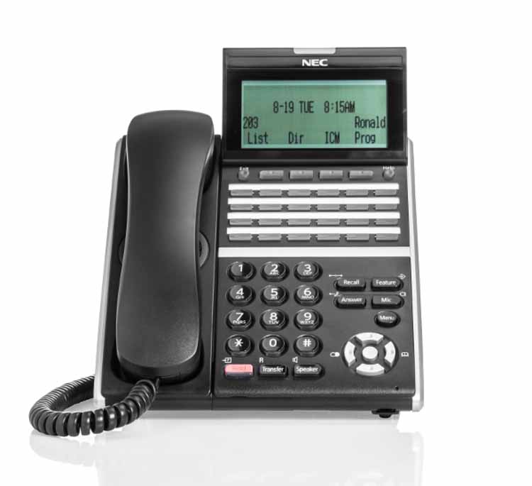 NEC - BE113864 - DTZ-24D-3P(BK)TEL - DT430 Series 24-Key Digital Display Telephone (TDM) Black, SV8xxx & SV9xxx.