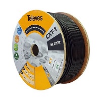 TELEVES - 212702 - RG6 COAX CABLE CXT1 PVC EN50117-2-4 BLACK, Roll 250 Mtr.