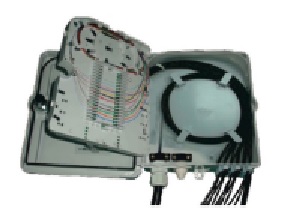 Opterna - FDBSCSX024 - Indoor Wallmount Fibre Distribution Box 24 Port SC Simplex Unloaded with splice cassette on both side.