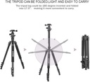 Camera Tripod for DSLR with 360 Degree Ball Head Lightweight Aluminum Alloy Tripod for Canon Nikon DSLR and Camcorders(Black).