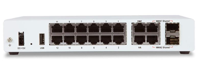 FORTINET - FG 80E - FortiGate 80E Firewall, 14x GE RJ45 ports (including 1x DMZ port, 1x Mgmt port, 1x HA port, 12x switch ports), 2x Shared Media pairs (including 2x GE RJ45 ports, 2x SFP slots),  Max managed FortiAPs (Total/Tunnel) 32/16.