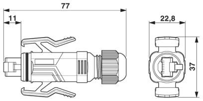 Datwyler Cables - 417520 - IP67 RJ45 connector IEC 11801:2002 PA IDC fast connection AWG 26- 23, Grey.