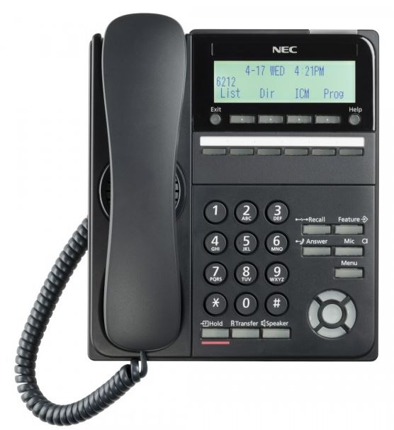 NEC - BE118959 - ITK-6D-1P(BK)TEL - DT920 6 Button Monochrome display, BLACK, SL2100.