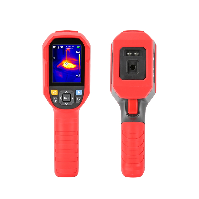 Infrared Thermal Imager High-precision Hand-held Human Body Temperature Measurement Tool, High Temperature Alarm, 2.8 inch TFT screen, 160x120 Resolution, Temperature range 30°~40°, 1 Mtr Optimal measuring distance, USB interface charging, Tripod mounting hole, Thermal imaging fusion, Digital Camera Image mode.