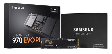 Samsung - MZ-V7S1T0BW - 970 EVO PLUS M.2 NVMe Interface SSD Solid State Drive with V-NAND Technology.