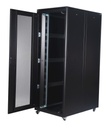LANDE - 824375 - LN-FS42U8080-BL-251-S - 42U DYNAmic Standard Server Cabinet, Vented Front Door Wardrobe Vented Rear, Removable Side Panels, Pagoda Style Roof With Brush Cable Entry, U Height Markings, Front Vertical Cable Managers with Hinged Snap Cover, Black, (W)800mm x (D)800mm, Levelling Feet & Earth Kit.