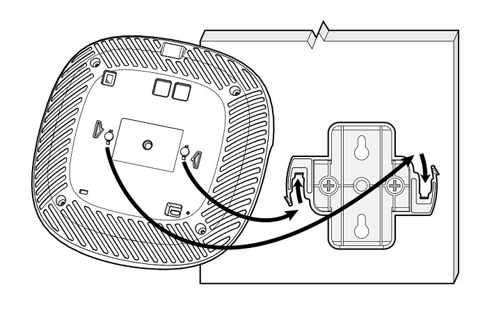 HPE Aruba - Q9U25A - AP-MNT-W4 Low Profile Basic Access Point Mount Kit.