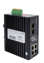 Wireless-Tek - SP3006F - Fiber Uplink Unmanaged Industrial 4-Port POE Switch, 4GE POE + 2SFP Fiber Uplink, Buffer reaches 4Mbit, Port 1-4 Support 802.3af/at 30W PoE, Smart DIP Switch: VLAN/Extend/QoS/PoE Watchdog mode, Industrial Level 4 protection (ESD,RS,EFT,CS), -40 to 75 C working temperature, 6kV Surge Immunity, Support redundant DC 44~57V power input, Support DIN-RAIL mounted.