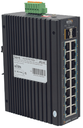Wireless-Tek - SP3018F - Unmanaged Industrial PoE Switch with 16Port PoE, 16GE+2SFP Fiber Ports, Port 1-16 Support 802.3af/at 30W PoE, Smart DIP Switch: VLAN/Extend/QoS/PoE Watchdog mode Industrial Level 4 protection (ESD,RS,EFT,CS), -40 to 75 C working temperature, 6kV Surge Immunity, redundant DC 44~57V,  Support DIN-RAIL mounted. (5-Year Manufacturer Warranty).
