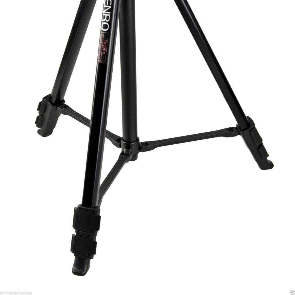 BENRO - BE.T600EX - 3-Way Head Aluminium Triop, Lightweight (Black), Video Tilt head, Max Load 3 kg, Max Height 143.50 cm.