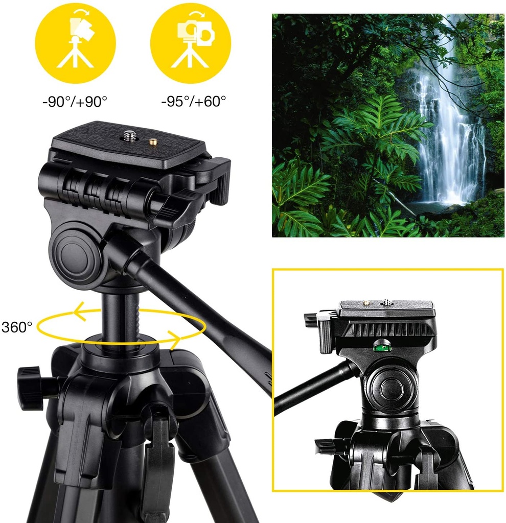 Tripod With 3Way Pan Head (NGPH001) - Black