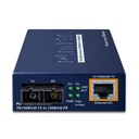 Planet - FTP802S15 - Media Converter 10/100BASE-TX to 100BASE-FX 15km Single mode SC PoE (802.3af)