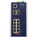 PLANET - IGS-10020HPT - L2+ Industrial 8-Port 10/100/1000T 802.3at PoE + 2-Port 100/1000X SFP Managed Switch with Wide Operating Temperature.