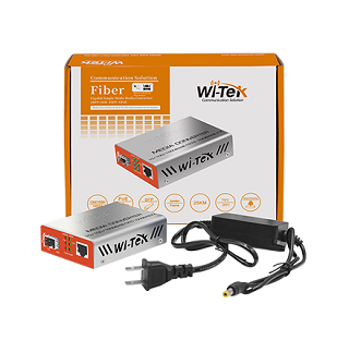 Wi-Tek - WI-MC111GP - Media Converter 1 x 10/100/1000Mbps to 1 x SFP 1000Mbps, PoE 802.3af/at 30W, distance depends on SFP model, Power adapter 5V/1A included.