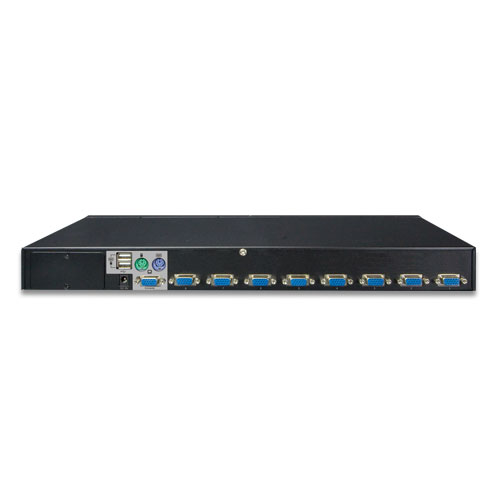 PLANET KVM-210-08 Planet 8-Port Combo KVM Switch: Up to 64 computers, On Screen Display (OSD), Quick View Setting (QVS), Hotkey, Stackable, 1U rack-mount, Multiplatform-Windows, Linux, Mac, Sun