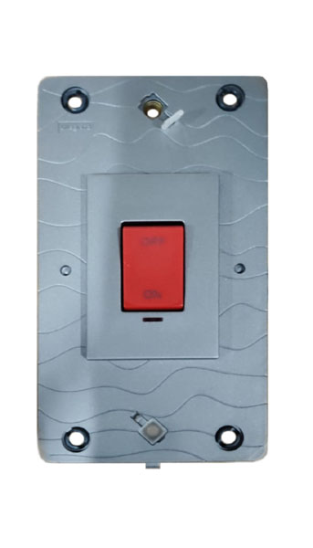 Legrand - 572580 - Arteor™ Double pole switch with neon 45A 250VAC 2-Gang Magnesium.