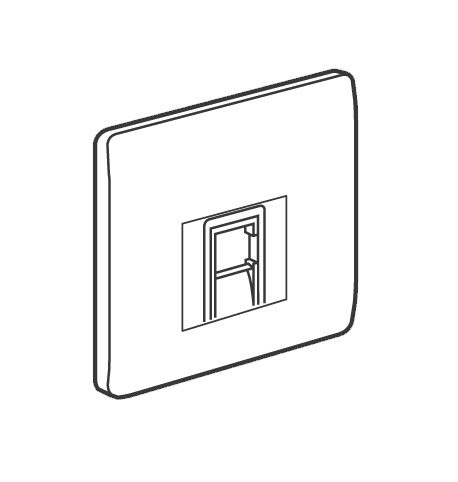 Legrand - 731051 - Synergy™ Telephone socket single, UK secondary (BT), Silver.