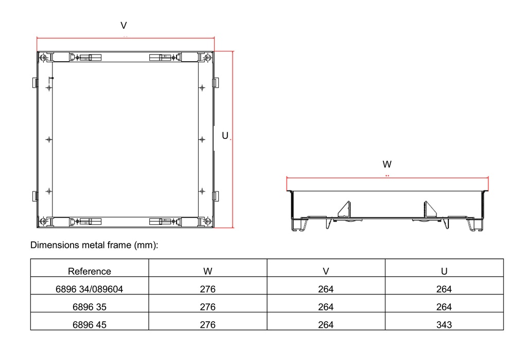 Legrand 689645 Screed floor backbox for ducting up to 300mm 4-Compartments.