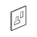 Legrand - 575095 - Arteor™ Plate British Standard square for switched socket 1-Gang Neutral Wood Wenge style.