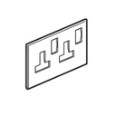 Legrand - 575105 - Arteor™ Plate British Standard for 13A twin switched socket 2-Gang Neutral Wood Wenge.