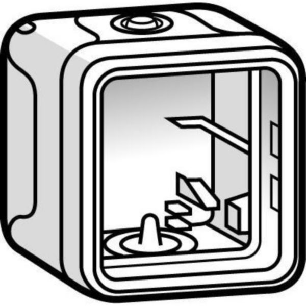 Legrand - 69651 - Plexo™ IP55 Surface Mount box 1-Gang w/ membrane Glands Grey.