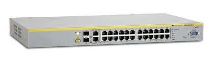 Allied Telesis - AT-8000S/24POE-30 - 24 Port POE 10/100 Stackable Managed Fast Ethernet Switch with 2x 10/100/1000T or SFP Combo uplinks, PoE = 185W.