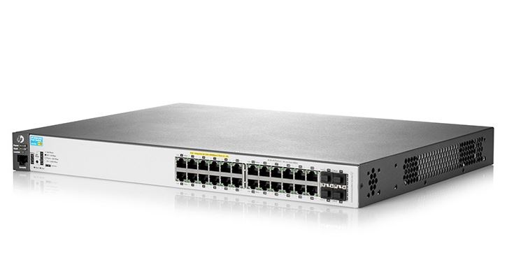 HPE Aruba - J9773A - 2530 Series 24G PoE+ Network Switch, 24-Port 10/100/1000 PoE+, 4-Port SFP, 1-Port Dual-personality (RJ-45 / USB) serial console port, 195W PoE.