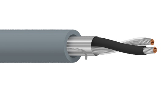 Belden - 8760 - Electronic Cable 1-Pair (2C) 18AWG Stranded TC FOIL Shielded PE/PVC Jacket CM, 305M/Roll.