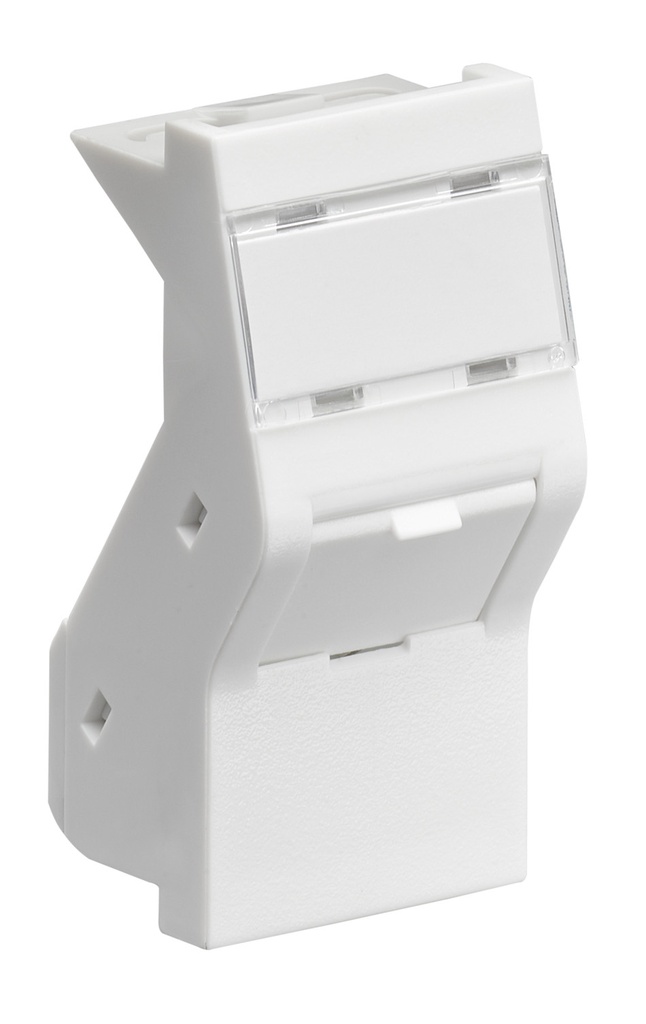 Leviton - MMCANG06C3 - Bezel Adapter Euro Style 25x38mm LJ6U Angled Keystone, Shutter, White.