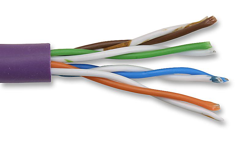 Leviton - AC6U-HF1-ECA-500VT - CAT6A Cable 10G+ U/UTP 23AWG LS0H, Violet, Euro Class Eca, 500 Mtr/Roll.