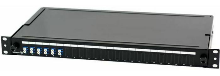 Leviton (Brand-Rex) - FPCC1SXSM12LC2 - FO Patch Panel loaded with 6 LC Duplex SM Adapters - 1U, Black.