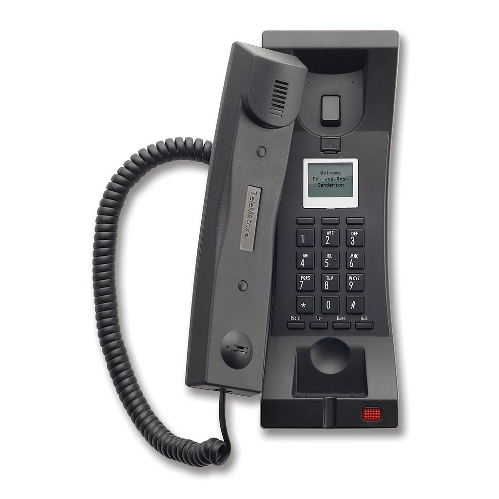 Cetis - 331191IP - Telematrix 3300TRM-IP, 1 Line SIP Phone Trimline Wall Mount with MWL, 3300 Style POE, Black.